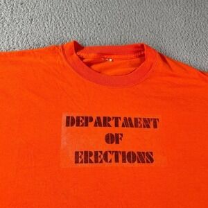 Funny Department Of Erections Graphic T Shirt Hilarious Comedy‎ Gag Costume XL